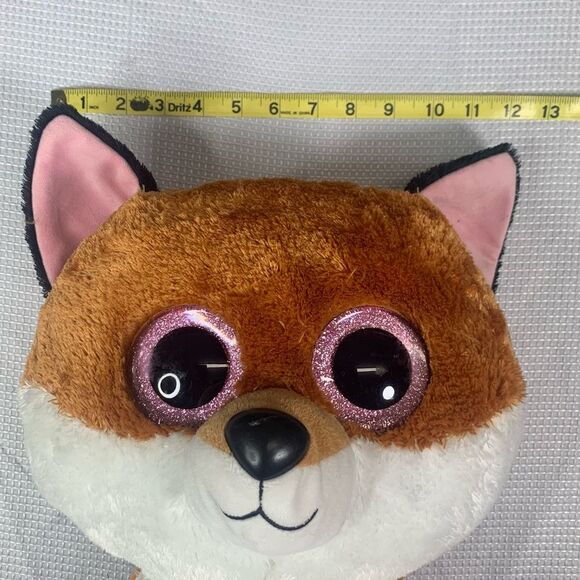 Fox Slick Beanie Boo Orange Fox Glitter Eyes Jumbo - Picture 10 of 10